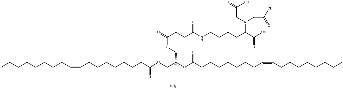 1,2-DIOLEOYL-SN-GLYCERO-3-[(N-(5-AMINO-1-CARBOXYPENTYL)IMINODIACETIC ACID)SUCCINYL] (AMMONIUM SALT);18:1 DGS-NTA 结构式