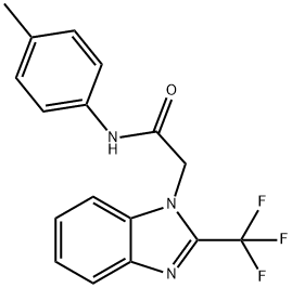 N-(4-METHYLPHENYL)-2-[2-(TRIFLUOROMETHYL)-1H-1,3-BENZIMIDAZOL-1-YL]ACETAMIDE 结构式