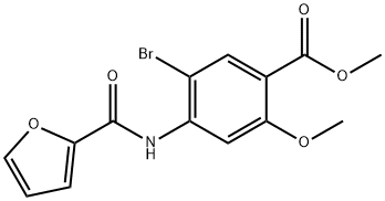 Methyl 5-bromo-4-[(2-furylcarbonyl)amino]-2-methoxybenzenecarboxylate 结构式