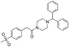 1-DIPHENYLMETHYL-4-[2-(4-(METHYLSULPHONYL)PHENYL)-1-OXOETHYL]PIPERAZINE 结构式