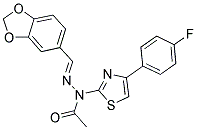 N'-[(1E)-1,3-BENZODIOXOL-5-YLMETHYLENE]-N-[4-(4-FLUOROPHENYL)-1,3-THIAZOL-2-YL]ACETOHYDRAZIDE 结构式