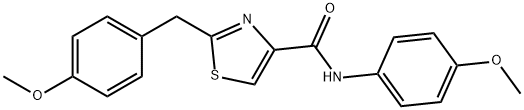 2-(4-甲氧基苄基)-N-(4-甲氧基苯基)噻唑-4-甲酰胺 结构式