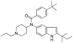 4-TERT-BUTYL-N-[2-(1,1-DIMETHYLPROPYL)-1H-INDOL-5-YL]-N-(1-PROPYLPIPERIDIN-4-YL)BENZAMIDE 结构式