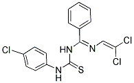 N-([(4-CHLOROPHENYL)AMINO]CARBONOTHIOYL)-N'-(2,2-DICHLOROVINYL)BENZENECARBOXIMIDAMIDE 结构式
