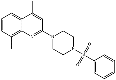 4,8-DIMETHYL-2-[4-(PHENYLSULFONYL)PIPERAZINO]QUINOLINE 结构式