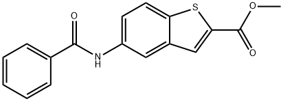 METHYL 5-(BENZOYLAMINO)-1-BENZOTHIOPHENE-2-CARBOXYLATE 结构式