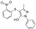 3-METHYL-4-[(2-NITROPHENYL)THIO]-1-PHENYL-1H-PYRAZOL-5-OL 结构式