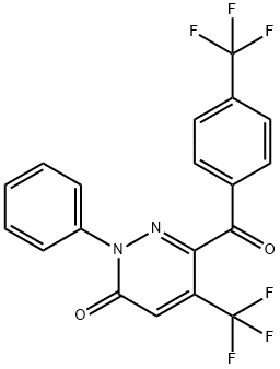 2-PHENYL-5-(TRIFLUOROMETHYL)-6-[4-(TRIFLUOROMETHYL)BENZOYL]-3(2H)-PYRIDAZINONE 结构式