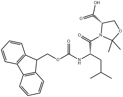 (4S)-3-[(2S)-2-[[芴甲氧羰基]氨基]-4-甲基-1-氧代戊基]-2,2-二甲基-4-恶唑烷羧酸 结构式