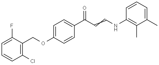 (E)-1-(4-[(2-Chloro-6-fluorobenzyl)oxy]phenyl)-3-(2,3-dimethylanilino)-2-propen-1-one 结构式