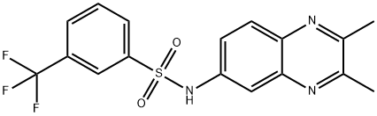 N-(2,3-DIMETHYL-6-QUINOXALINYL)-3-(TRIFLUOROMETHYL)BENZENESULFONAMIDE 结构式