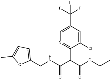 ETHYL 2-[3-CHLORO-5-(TRIFLUOROMETHYL)-2-PYRIDINYL]-3-([(5-METHYL-2-FURYL)METHYL]AMINO)-3-OXOPROPANOATE 结构式