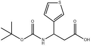 3-((叔丁氧基羰基)氨基)-3-(噻吩-3-基)丙酸 结构式