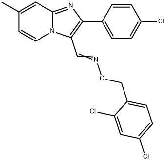 2-(4-CHLOROPHENYL)-7-METHYLIMIDAZO[1,2-A]PYRIDINE-3-CARBALDEHYDE O-(2,4-DICHLOROBENZYL)OXIME 结构式