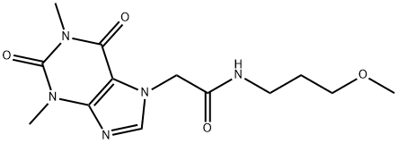 2-(1,3-DIMETHYL-2,6-DIOXO-1,2,3,6-TETRAHYDRO-7H-PURIN-7-YL)-N-(3-METHOXYPROPYL)ACETAMIDE 结构式