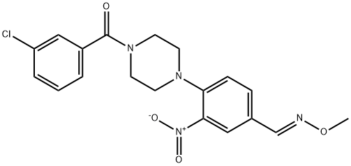 4-[4-(3-CHLOROBENZOYL)PIPERAZINO]-3-NITROBENZENECARBALDEHYDE O-METHYLOXIME 结构式