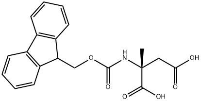 (R)-2-(((((9H-芴-9-基)甲氧基)羰基)氨基)-2-甲基琥珀酸 结构式