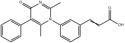 (2E)-3-[3-(2,6-DIMETHYL-4-OXO-5-PHENYLPYRIMIDIN-1(4H)-YL)PHENYL]ACRYLIC ACID 结构式