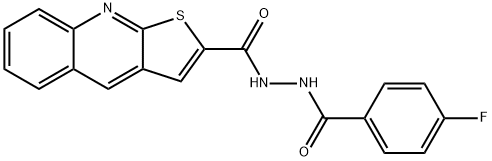 N'-(4-FLUOROBENZOYL)THIENO[2,3-B]QUINOLINE-2-CARBOHYDRAZIDE 结构式