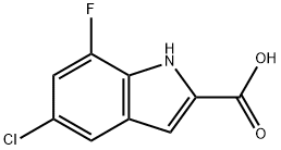 5-氯-7-氟-1H-吲哚-2-甲酸 结构式