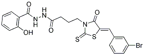 N'-(4-[(5Z)-5-(3-BROMOBENZYLIDENE)-4-OXO-2-THIOXO-1,3-THIAZOLIDIN-3-YL]BUTANOYL)-2-HYDROXYBENZOHYDRAZIDE 结构式