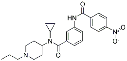 N-CYCLOPROPYL-3-[(4-NITROBENZOYL)AMINO]-N-(1-PROPYLPIPERIDIN-4-YL)BENZAMIDE 结构式