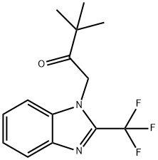 3,3-Dimethyl-1-[2-(trifluoromethyl)-1H-1,3-benzimidazol-1-yl]-2-butanone 结构式