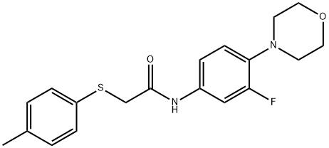 N-(3-FLUORO-4-MORPHOLINOPHENYL)-2-[(4-METHYLPHENYL)SULFANYL]ACETAMIDE 结构式