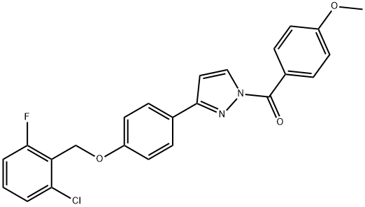 (3-(4-[(2-CHLORO-6-FLUOROBENZYL)OXY]PHENYL)-1H-PYRAZOL-1-YL)(4-METHOXYPHENYL)METHANONE 结构式