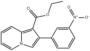 ETHYL 2-(3-NITROPHENYL)-1-INDOLIZINECARBOXYLATE 结构式