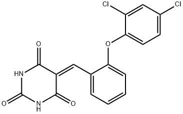 5-([2-(2,4-DICHLOROPHENOXY)PHENYL]METHYLENE)-2,4,6(1H,3H,5H)-PYRIMIDINETRIONE 结构式
