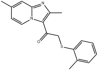 1-(2,7-DIMETHYLIMIDAZO[1,2-A]PYRIDIN-3-YL)-2-[(2-METHYLPHENYL)SULFANYL]-1-ETHANONE 结构式