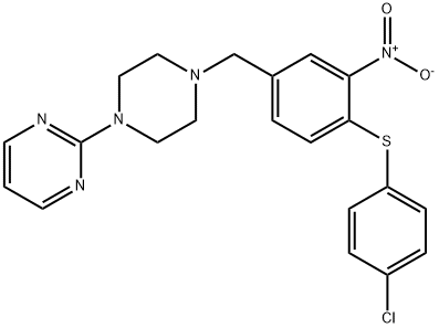 2-(4-(4-[(4-CHLOROPHENYL)SULFANYL]-3-NITROBENZYL)PIPERAZINO)PYRIMIDINE 结构式