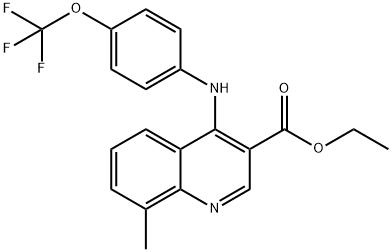 ETHYL 8-METHYL-4-[4-(TRIFLUOROMETHOXY)ANILINO]-3-QUINOLINECARBOXYLATE 结构式