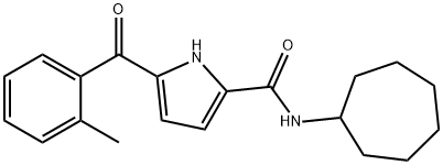 N-CYCLOHEPTYL-5-(2-METHYLBENZOYL)-1H-PYRROLE-2-CARBOXAMIDE 结构式