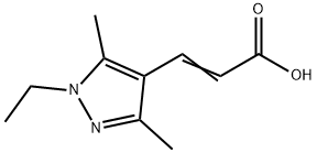 (E)-3-(1-乙基-3,5-二甲基-1H-吡唑-4-基)丙烯酸 结构式