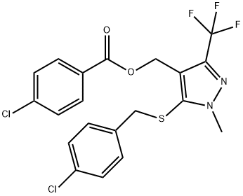 [5-[(4-CHLOROBENZYL)SULFANYL]-1-METHYL-3-(TRIFLUOROMETHYL)-1H-PYRAZOL-4-YL]METHYL 4-CHLOROBENZENECARBOXYLATE 结构式