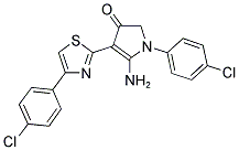 5-AMINO-1-(4-CHLORO-PHENYL)-4-[4-(4-CHLORO-PHENYL)-THIAZOL-2-YL]-1,2-DIHYDRO-PYRROL-3-ONE 结构式