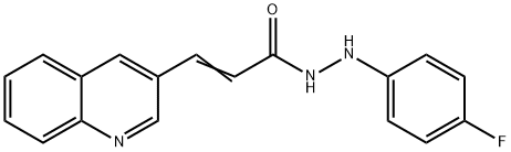 (E)-N'-(4-FLUOROPHENYL)-3-(3-QUINOLINYL)-2-PROPENOHYDRAZIDE 结构式