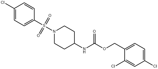 2,4-DICHLOROBENZYL N-(1-[(4-CHLOROPHENYL)SULFONYL]-4-PIPERIDINYL)CARBAMATE 结构式