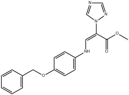 Methyl (E)-3-[4-(benzyloxy)anilino]-2-(1H-1,2,4-triazol-1-yl)-2-propenoate 结构式