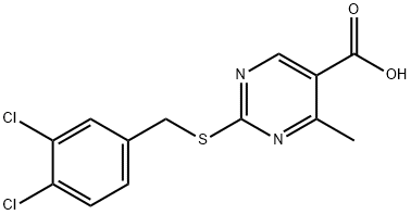 2-[(3,4-DICHLOROBENZYL)SULFANYL]-4-METHYL-5-PYRIMIDINECARBOXYLIC ACID 结构式