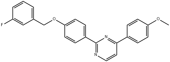 2-(4-[(3-FLUOROBENZYL)OXY]PHENYL)-4-(4-METHOXYPHENYL)PYRIMIDINE 结构式