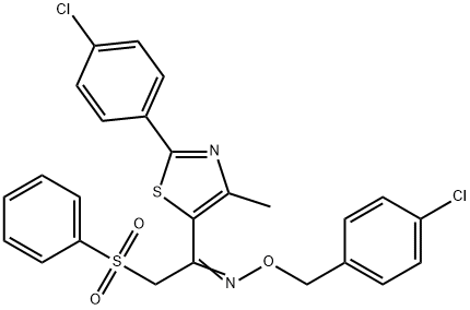 1-[2-(4-CHLOROPHENYL)-4-METHYL-1,3-THIAZOL-5-YL]-2-(PHENYLSULFONYL)-1-ETHANONE O-(4-CHLOROBENZYL)OXIME 结构式