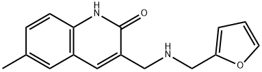 3-([(FURAN-2-YLMETHYL)-AMINO]-METHYL)-6-METHYL-1H-QUINOLIN-2-ONE 结构式