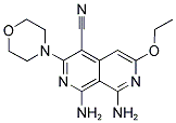 1,8-DIAMINO-6-ETHOXY-3-MORPHOLIN-4-YL-2,7-NAPHTHYRIDINE-4-CARBONITRILE 结构式