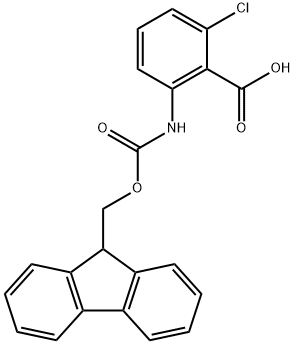 2-(((((9H-芴-9-基)甲氧基)羰基)氨基)-6-氯苯甲酸 结构式