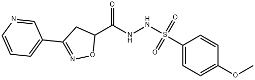 4-甲氧基-N'-(3-(吡啶-3-基)-4,5-二氢异噁唑-5-羰基)苯磺酰肼 结构式