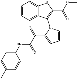 METHYL 3-(2-[2-OXO-2-(4-TOLUIDINO)ACETYL]-1H-PYRROL-1-YL)-1-BENZOTHIOPHENE-2-CARBOXYLATE 结构式