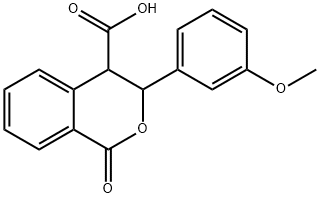 3-(3-METHOXYPHENYL)-1-OXO-3,4-DIHYDRO-1H-ISOCHROMENE-4-CARBOXYLIC ACID 结构式
